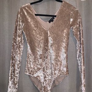 Cream Velvet bodysuit